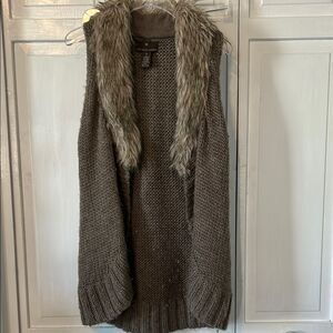 Fenn Wright Manson Sweater Vest with Faux Fur Trim - Size S